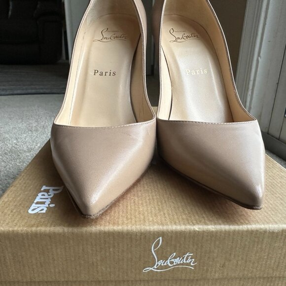 Christian Louboutin Apostrophy Pump 100 NAPPA Nude - Picture 15 of 16